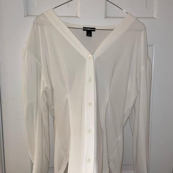 Halogen White Button Down Blouse - Picture 2 of 3